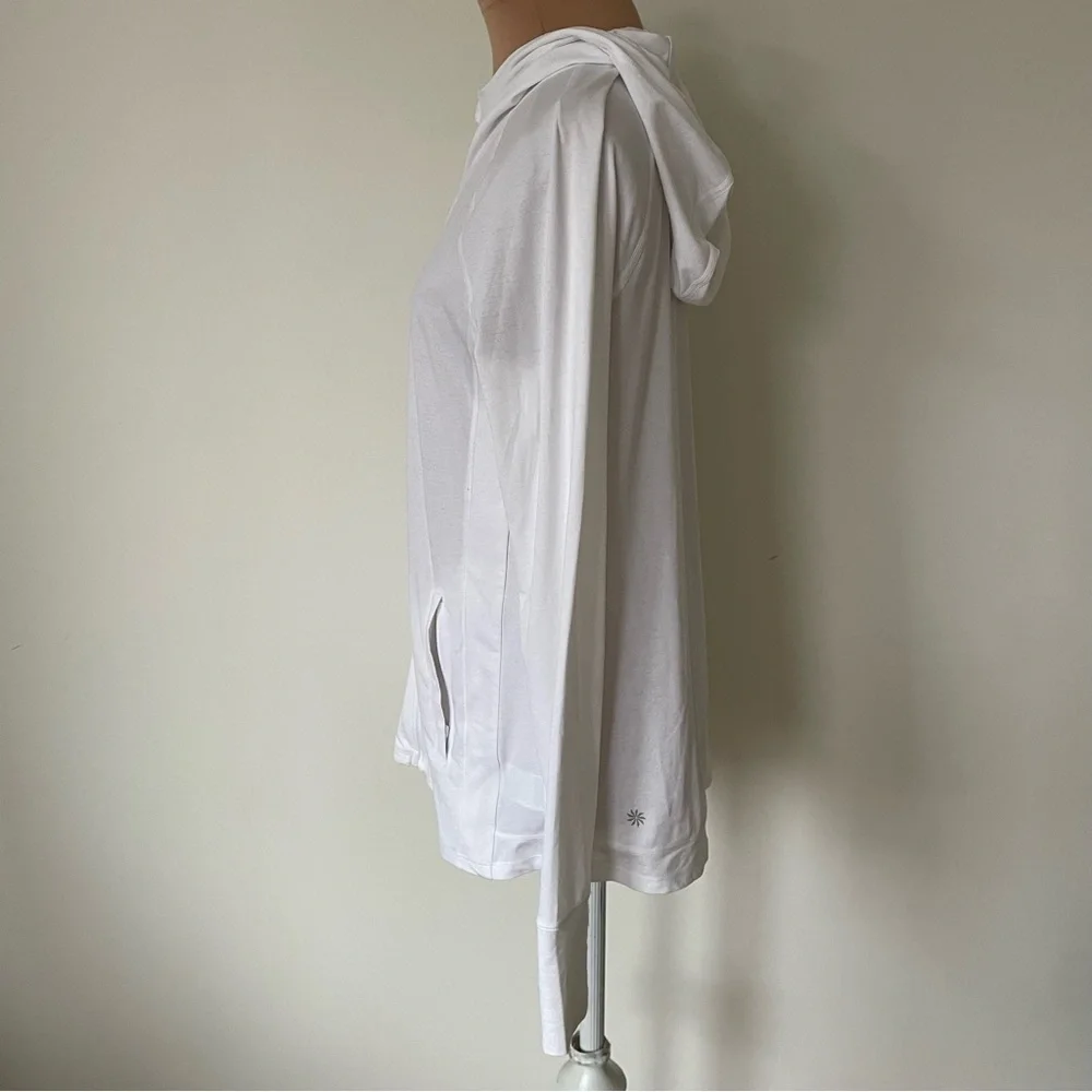 Athleta Pacifica Illume UPF Bright White Zip Up Relaxed Jacket 657489 Size Small